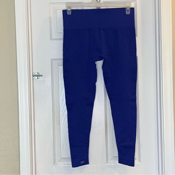 SET Active Blue Seamless High Waisted Leggings Size XL - Picture 8 of 8